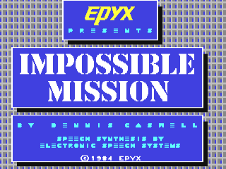 Impossible Mission title screen for Commodore 64